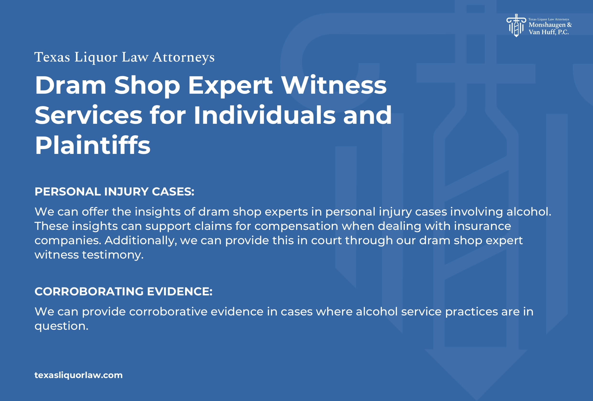 Dram Shop Expert Witness Services For Individuals and Plaintiffs